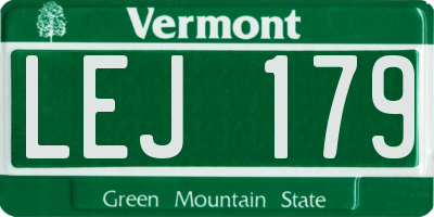 VT license plate LEJ179