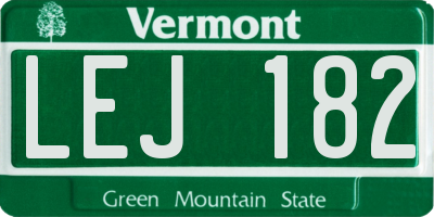 VT license plate LEJ182