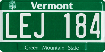 VT license plate LEJ184