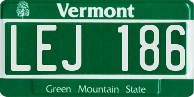 VT license plate LEJ186