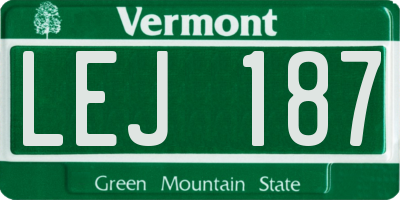 VT license plate LEJ187