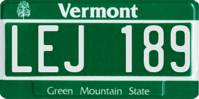 VT license plate LEJ189