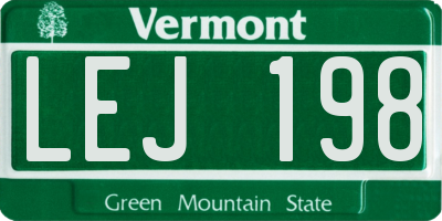 VT license plate LEJ198