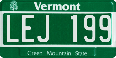 VT license plate LEJ199