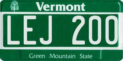 VT license plate LEJ200