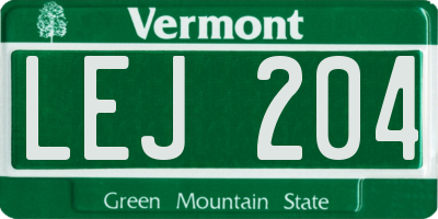 VT license plate LEJ204