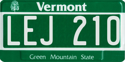 VT license plate LEJ210