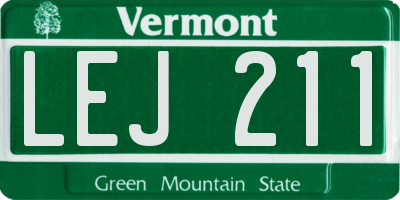 VT license plate LEJ211