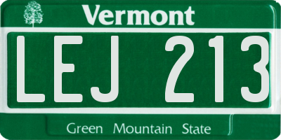 VT license plate LEJ213