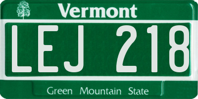VT license plate LEJ218