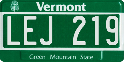 VT license plate LEJ219