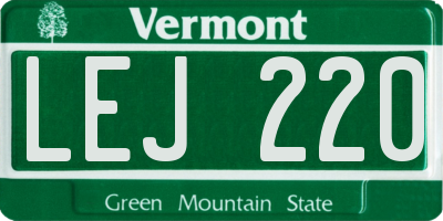 VT license plate LEJ220