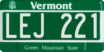 VT license plate LEJ221