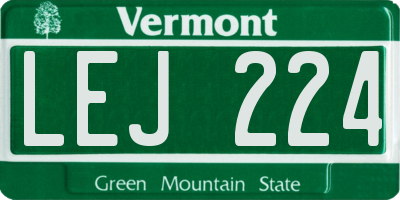 VT license plate LEJ224