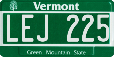 VT license plate LEJ225