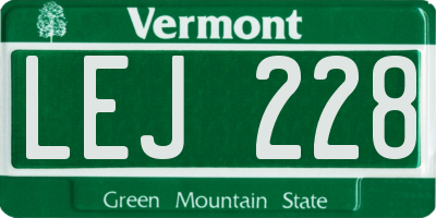 VT license plate LEJ228