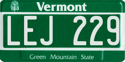 VT license plate LEJ229