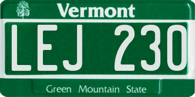 VT license plate LEJ230