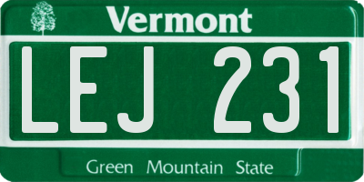 VT license plate LEJ231