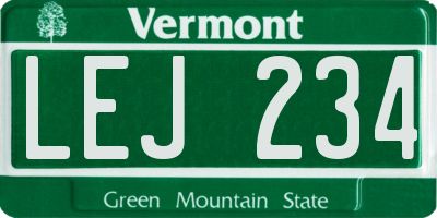 VT license plate LEJ234