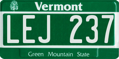 VT license plate LEJ237