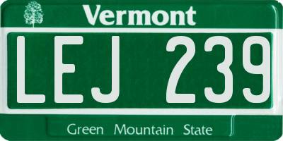 VT license plate LEJ239