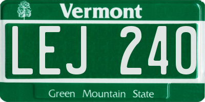 VT license plate LEJ240