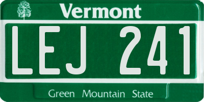 VT license plate LEJ241