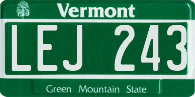 VT license plate LEJ243