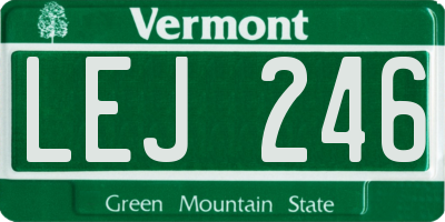 VT license plate LEJ246