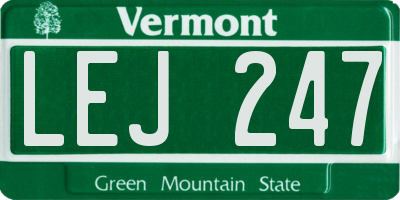 VT license plate LEJ247