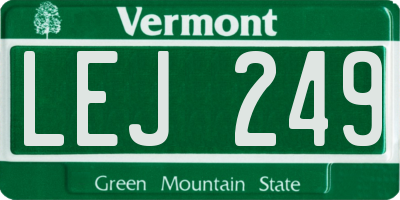 VT license plate LEJ249