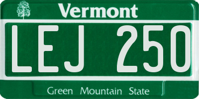 VT license plate LEJ250