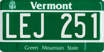VT license plate LEJ251