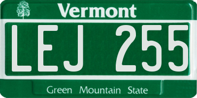 VT license plate LEJ255
