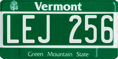 VT license plate LEJ256