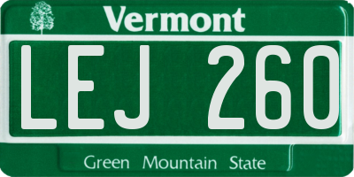 VT license plate LEJ260