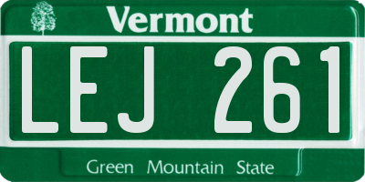 VT license plate LEJ261