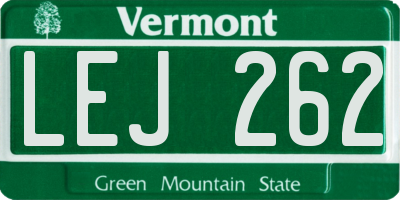 VT license plate LEJ262