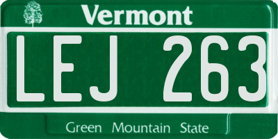 VT license plate LEJ263