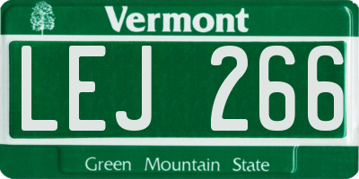 VT license plate LEJ266