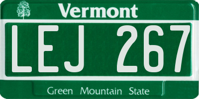 VT license plate LEJ267