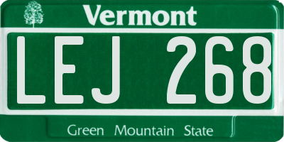 VT license plate LEJ268