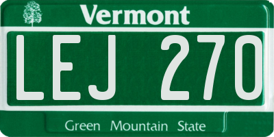 VT license plate LEJ270