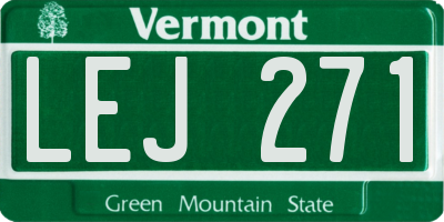 VT license plate LEJ271