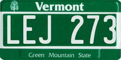 VT license plate LEJ273