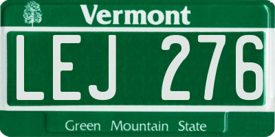 VT license plate LEJ276