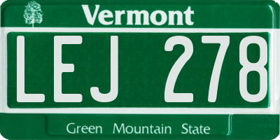VT license plate LEJ278