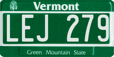 VT license plate LEJ279