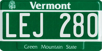 VT license plate LEJ280